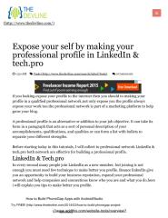 Expose your self by making your professional profile in LinkedIn & tech.pdf