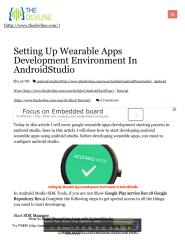 Setting Up Wearable Apps Development Environment In AndroidStudio _ Thedevline - Place of Inspiration.pdf