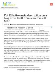 Put Effective meta description on a blog drive tariff from search result _ SEO _ Thedevline - Place of Inspiration.pdf